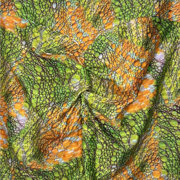 Vibrant Green and Orange Patterned Leggings with Booty Scrunch size XL - Picture 3 of 5
